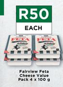 Fairview Feta Cheese Value Pack-4 x 100g Each