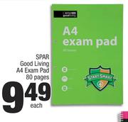 Spar Good Living A4 Exam Pad 80 Pages-Each