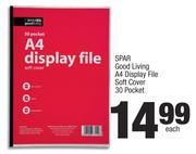 Spar Good Living A4 Display File Soft Cover 30 Pocket-Each