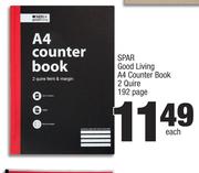 Spar Good Living A4 Counter Book 2 Quire 192 Page-Each
