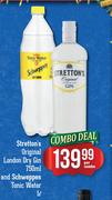 Stretton's Original London Dry Gin 750ml And Schweppes Tonic Water 1L-Per Combo