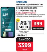 Samsung Galaxy A15 128GB 4G Dual Sim-On 1.3GB Red Core More Data
