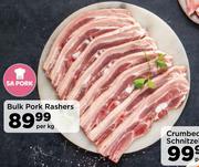 Bulk Pork Rashers-Per kg