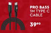 Pro Bass 1M Type C Cable