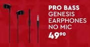 Pro Bass Genesis Earphones No Mic