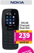 Nokia 105 AE Charcoal Dual Sim-Each