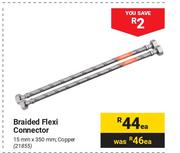 Braided Flexi Connector Copper 15mm X 350mm-Each