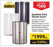Builders Quadrant Entry Shower Doors  725893, 725899, 760260-Each