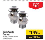 Basin 32mm Waste Pop-Up 24253-Each
