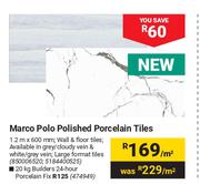 Marco Polo Polished Porcelain Tiles 1.2m X 600mm-Per Sqm