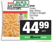 Spar Frozen Slap, Skinny, Crinkle Or Straight Cut Chips-1Kg