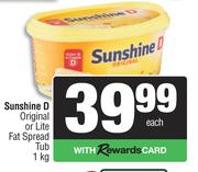 Sunshine D Original Or Lite Fat Spread Tub-1Kg