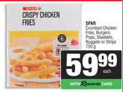 Spar Crumbed Chicken Fries, Burgers, Pops, Steaklets, Nuggets Or Strips-750g
