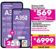 2 x Samsung Galaxy A35 Smartphone-On 1.3GB Red Core More Data + Flexi 80