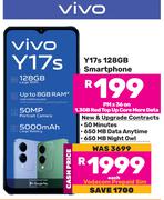 Vivo Y17s 128GB Smartphone-On 1.3GB Red Top Up Core More data