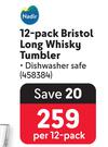 Nadir 12-Pack Bristol Long Whisky Tumbler-Per 12-Pack