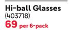 Consol Hi-Ball Glasses-Per 6-Pack