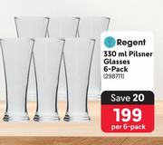 Regent 330ml Pilsner Glasses 6-Pack-Per 6-Pack