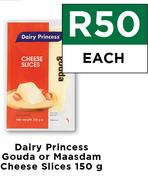 Dairy Princess Gouda Or Maasdam Cheese Slices-150g Each