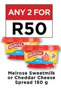 Melrose Sweetmilk Or Cheddar Cheese Spread-For Any 2 x 150g
