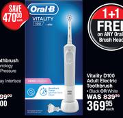 Oral-B Vitality D100 Adult Electric Toothbrush Black Or White-Each