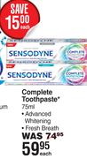 Sensodyne Complete Toothpaste-75ml Each