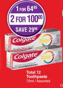Colgate Total 12 Toothpaste Assorted-75ml