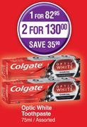 Colgate Optic White Toothpaste Assorted-For 2 x 75ml