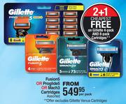 Gillette Fusion 5 Or Proglide 5 Or Mach 3 Cartridges Assorted-Per Pack 