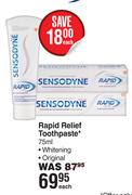 Sensodyne Rapid Relief Toothpaste-75ml Each