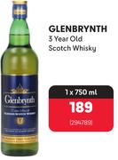 Glenbrynth 3 Year Old Scotch Whisky 294789-1 x 750ml