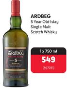 Ardbeg 5 Year Old Islay Single Malt Scotch Whisky 397781-1 x 750ml