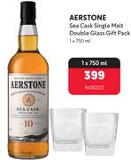 Aerstone Sea Cask Single Malt Double Glass Gift Pack 409222-1 X 750ml