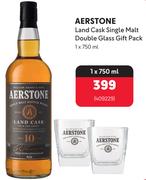 Aerstone land Cask Single Malt Double Glass Gift Pack  409229-1 x 750ml