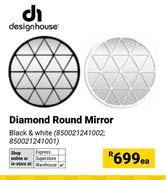 Design House Diamond Round Mirror-Each