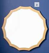 0600mm Scallop Round Mirror Gold