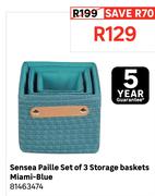 Sensea Paille Set Of 3 Storage Baskets (Miami-Blue) 81463474