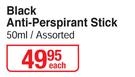 AXE Black Anti-Perspirant Stick Assorted-50ml Each