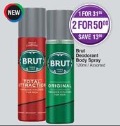 Brut Deodorant Body Spray Assorted-For 1 x 120ml