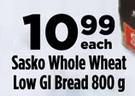 Sasko Whole Wheat Low Gl Bread-800g Each