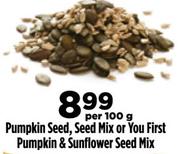 Pumpkin Seed, Seed Mix Or You First Pumpkin & Sunflower Seed Mix-Per 100g
