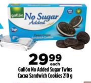 Gullon No Addes Sugar Twins Cacoa Sandwich Cookies-210g Each