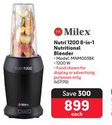 Milex Nutri 1200 8-In-1 Nutritional Blender MNM003BK