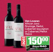 Van Loveren African Lava, Pinotage, Merlot, Cabernet Sauvignon Or Cabernet/Merlot-For 2 x 750ml Each