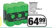 Appletiser, Grapetiser Or Peartiser (Red Or White-6 x 330ml Per Pack