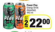 Power Play Energy Drink Assorted-For 2 x 440ml