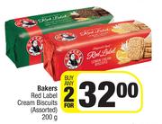 Bakers Red Label Cream Biscuits Assorted-For Any 2 x 200g