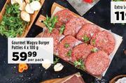 Gourmet Wagyu Burger Patties-4 x 100g Per Pack