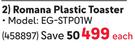 Eiger Romana Plastic Toaster EG-STP01W-Each