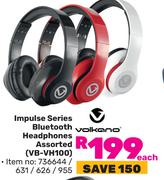Volkano Impulse Series Bluetooth Headphones Assorted VB-VH100-Each